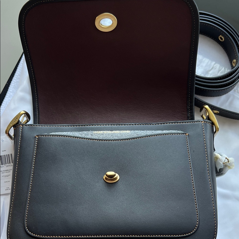 Coach Black Leather Crossbody Bag with Gold Hardware - Picture 5 of 17
